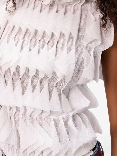 Missoni ruffle-layered sleeveless blouse - White
