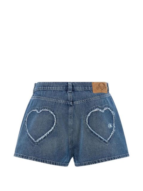 Moschino heart-embroidered denim shorts - Blue - zdjęcie produktu nr 2
