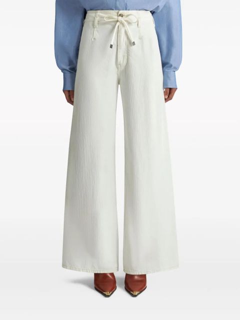 ETRO belted high-rise wide-leg jeans - White - zdjęcie produktu nr 2