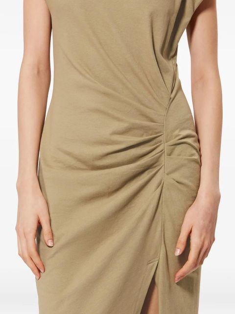 ISABEL MARANT Nadela draped slit-detail maxi cotton dress - Neutrals