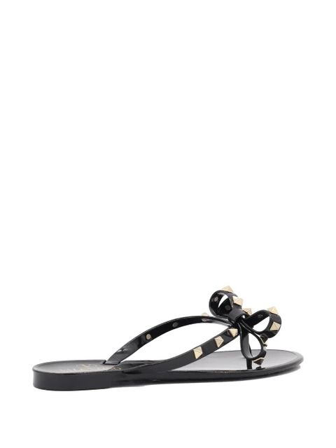 Valentino Garavani Rockstud bow-detail flip-flops - Black