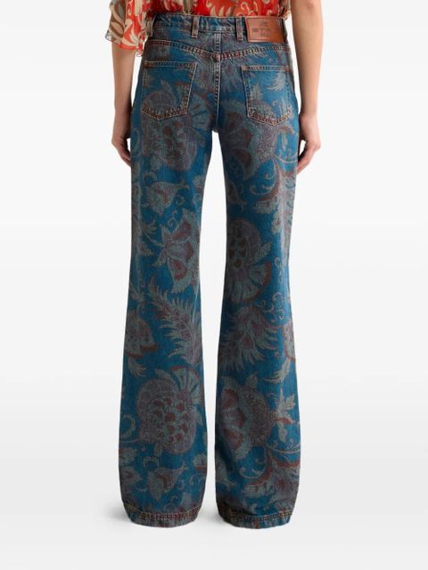 ETRO floral-print jeans - Blue