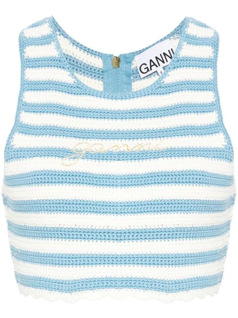GANNI striped organic cotton tank top - Blue - zdjęcie produktu nr 1