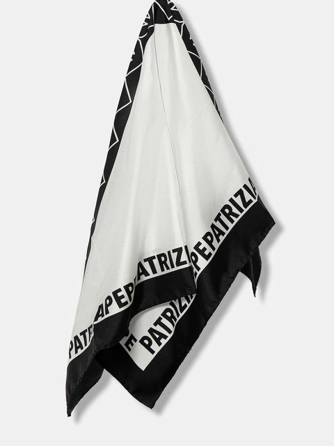 Patrizia Pepe apaszka jedwabna damski kolor czarny wzorzysta 8F0081 A4X1 - zdjęcie produktu nr 1