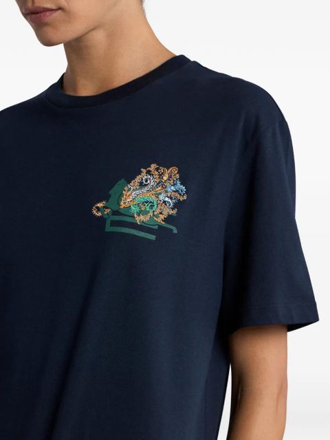 ETRO logo-embroidery T-shirt - Blue