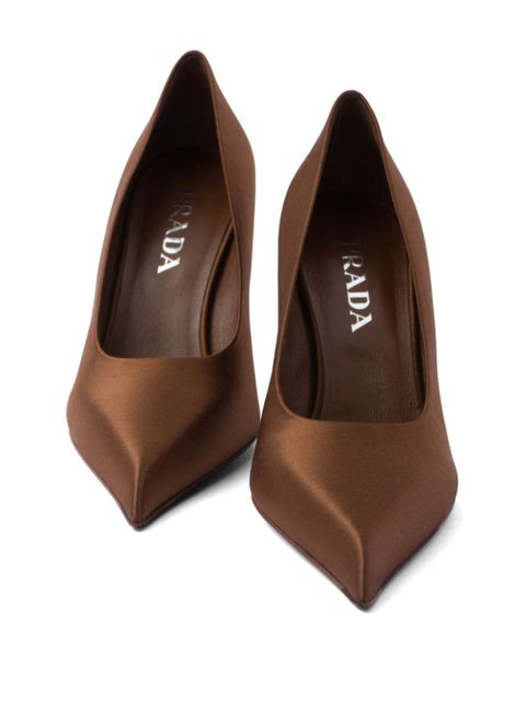 Prada 85mm satin pumps - Brown
