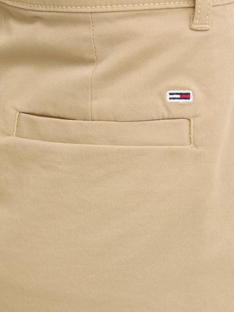 Tommy Jeans szorty damskie kolor beżowy gładkie high waist DW0DW21643