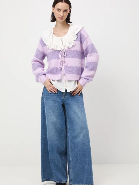 Medicine kardigan damskie kolor fioletowy ciepły