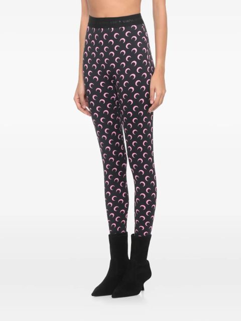 Marine Serre Fuseaux moon-printed leggings - Black - zdjęcie produktu nr 2
