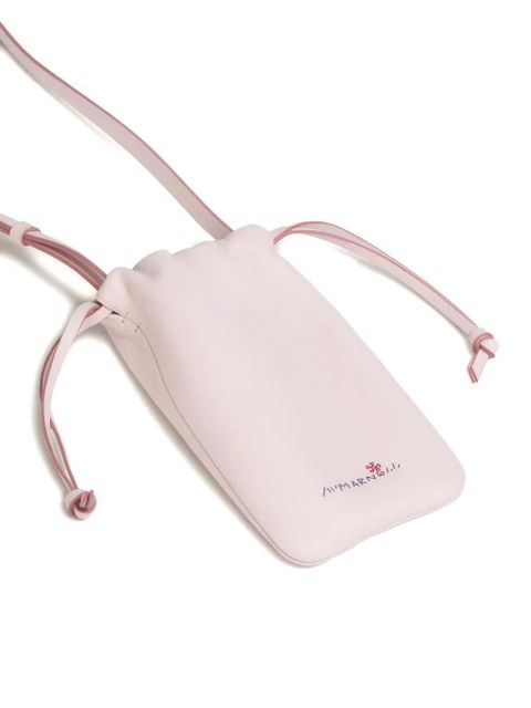 Marni embroidered-logo drawstring phone holder - Pink