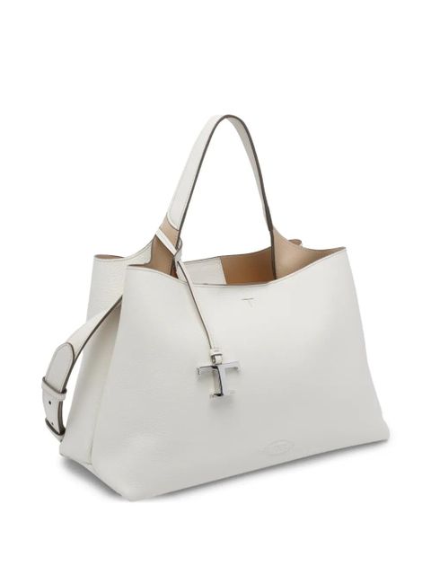 Tod's carabiner leather tote bag - White