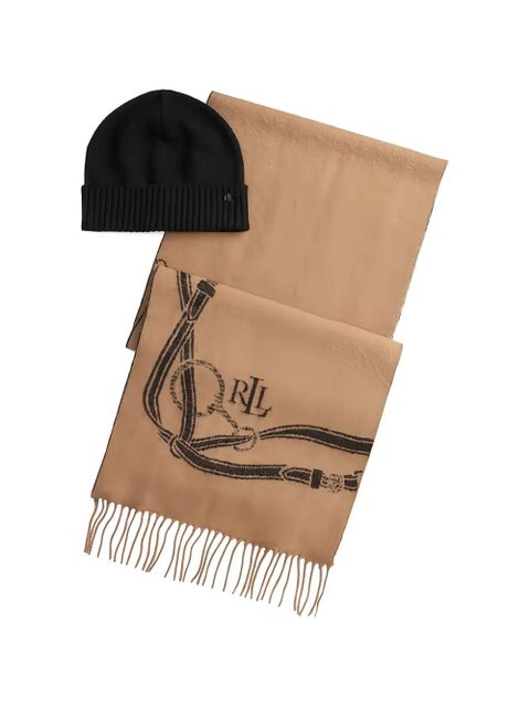 Lauren Ralph Lauren logo fringed scarf - Neutrals - zdjęcie produktu nr 1
