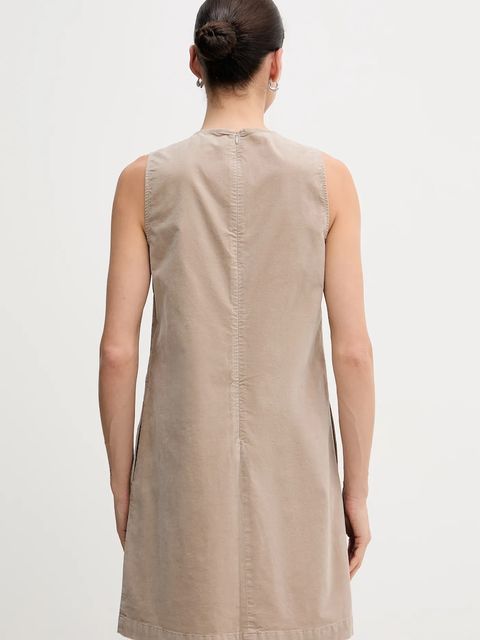 Marc O'Polo sukienka welurowa kolor beżowy mini rozkloszowana 511096821331