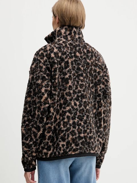 Tommy Jeans bluza polarowa damska kolor brązowy gładka DW0DW21596