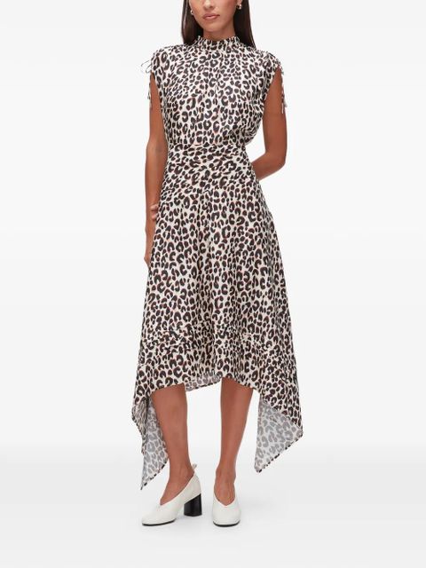 3.1 Phillip Lim leopard-print ruched silk dress - Neutrals - zdjęcie produktu nr 2