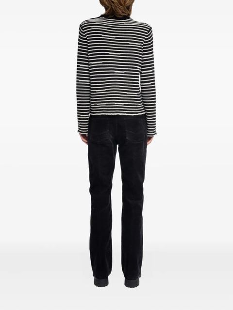 Zadig&Voltaire Spiky striped button-detailed sweater - Black