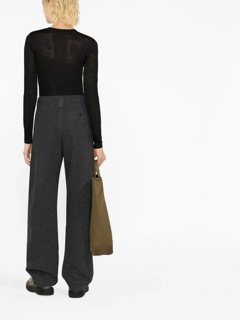 Jil Sander logo-print long-sleeve T-Shirt - Black