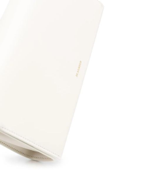 Jil Sander logo-stamp leather shoulder bag - Neutrals