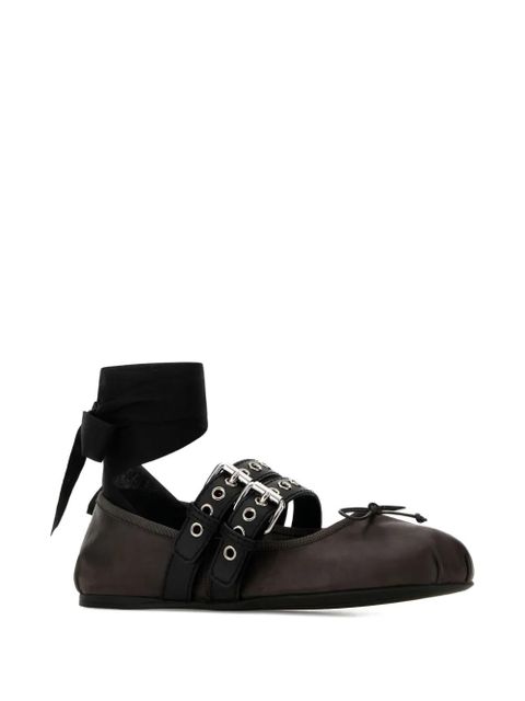 Miu Miu buckle strap ballet flats - Brown - zdjęcie produktu nr 2