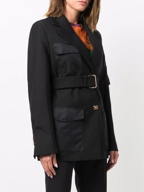 Versace long-sleeve belted jacket - Black