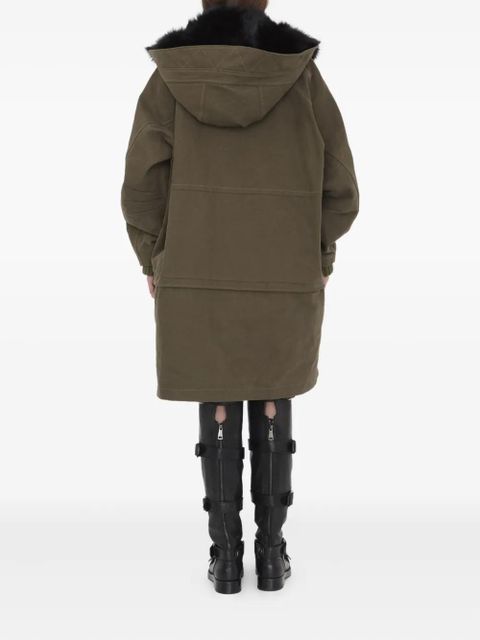 Dolce & Gabbana fur-trim padded coat - Green