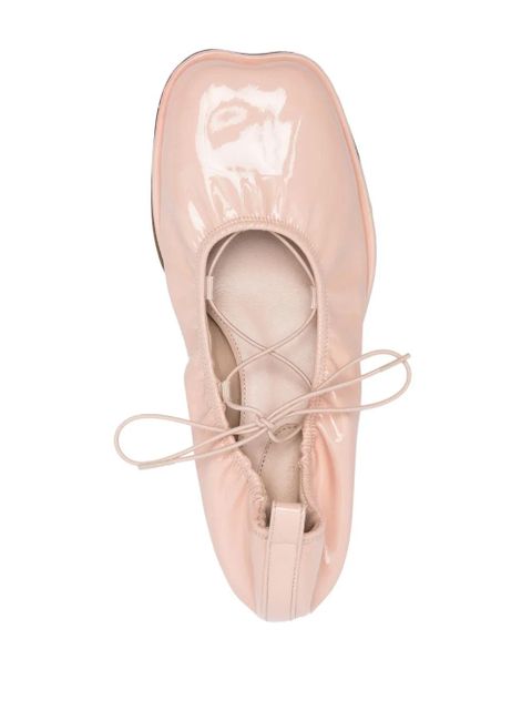 Simone Rocha heart-toe patent leather ballerina shoes - Pink