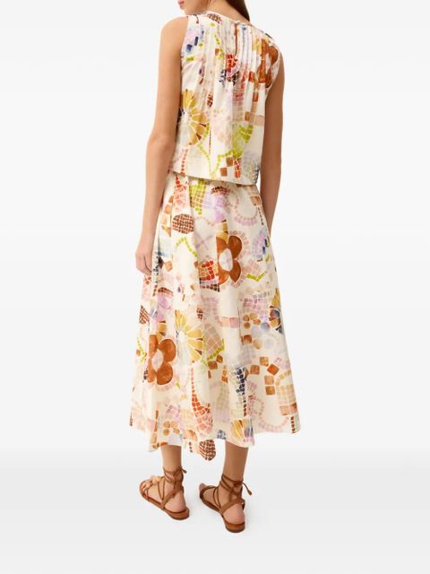 Marie Oliver Sasha mosaic-print skirt - Neutrals