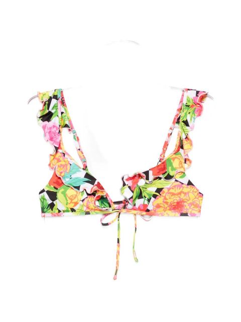 Moschino floral-print ruffled bikini top - White - zdjęcie produktu nr 1