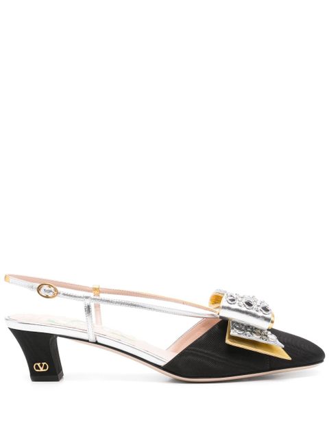 Valentino Garavani 45mm Bowow slingback pumps - Black - zdjęcie produktu nr 1