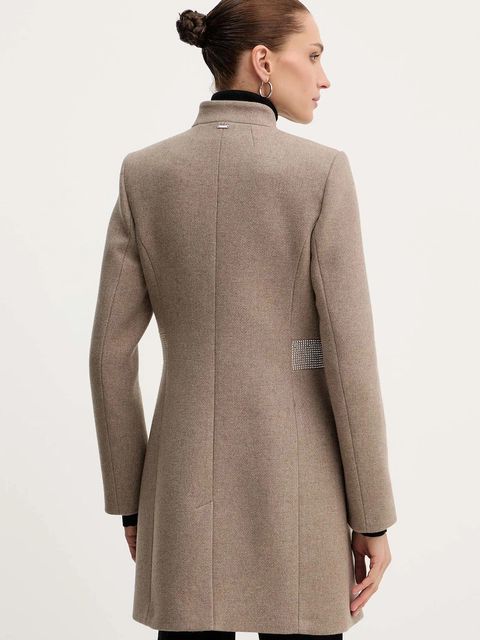 Morgan płaszcz z dodatkiem wełny kolor beżowy GUERTA