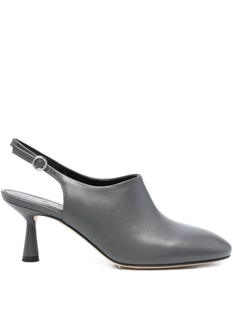 Aeyde 65mm Malin slingback leather pumps - Grey - zdjęcie produktu nr 1