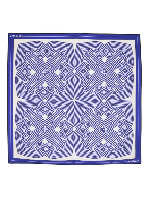 Off-White Optical Arrows-print silk scarf - Blue - zdjęcie produktu nr 1