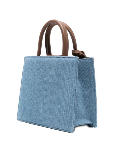 MC2 Saint Barth mini logo-plaque tote bag - Blue