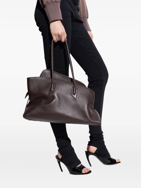 The Attico medium La Passeggiata leather tote bag - Brown - zdjęcie produktu nr 2
