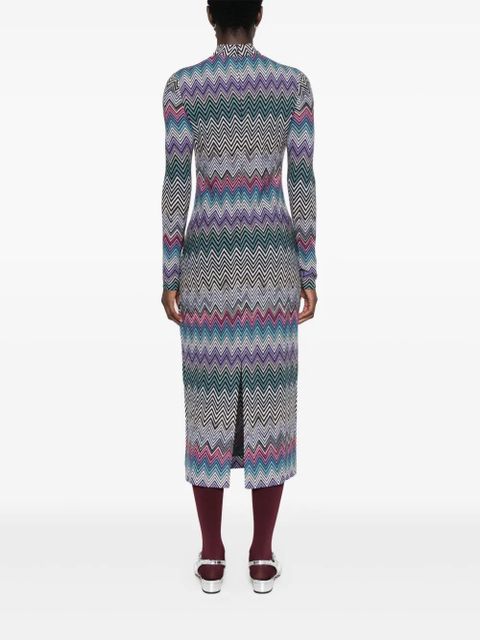 Missoni zigzag-woven midi dress - Blue