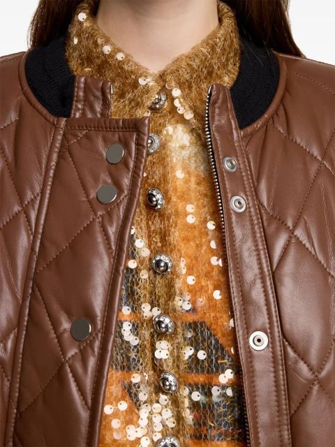Rabanne long quilted blouson - Brown