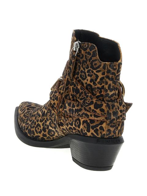 PINKO Tex 13 leopard-print ankle boots - Brown