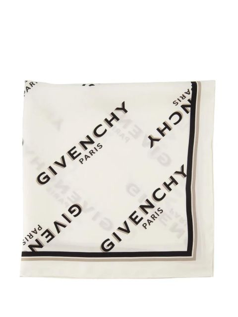 Givenchy Shadow logo-print silk scarf - White