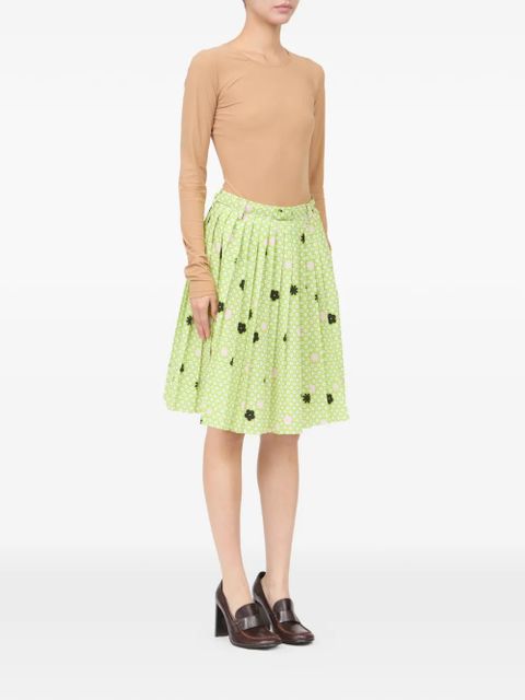 MM6 Maison Margiela floral-print pleated skirt - Green
