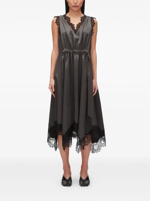 3.1 Phillip Lim lace V-neck midi dress - Grey