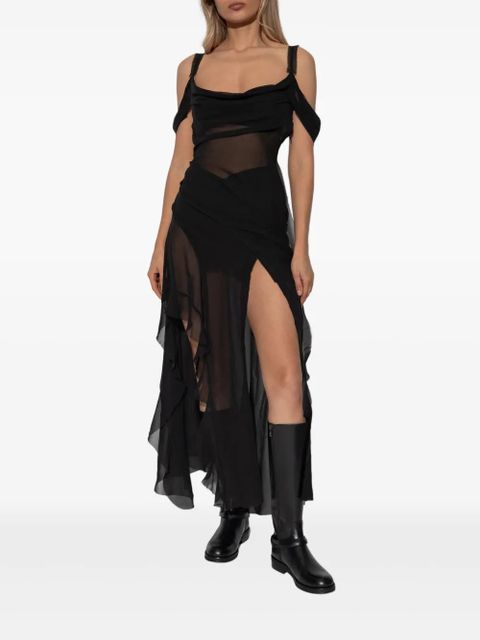 MISBHV Gabrielle ruffled maxi dress - Black