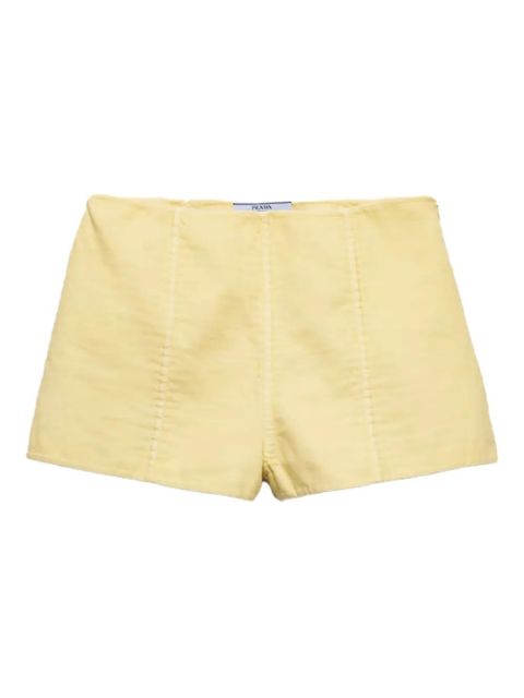 Prada side-zip cotton shorts - Yellow - zdjęcie produktu nr 1