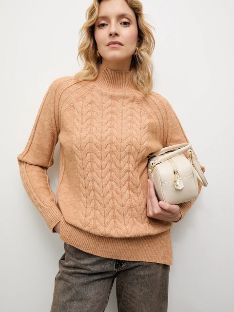 Answear.LAB sweter z kaszmirem damski kolor brązowy z półgolfem - zdjęcie produktu nr 2