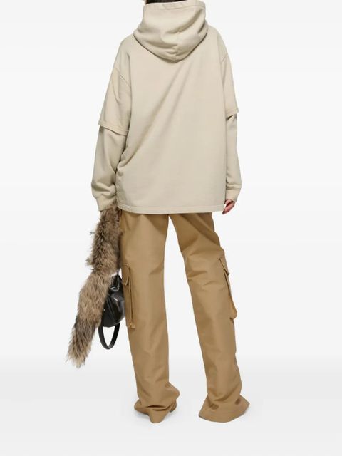 Acne Studios double-layered lettering-detail hoodie - Neutrals