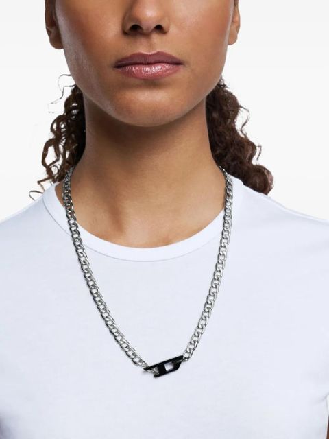 Diesel curb-chain steel necklace - Grey
