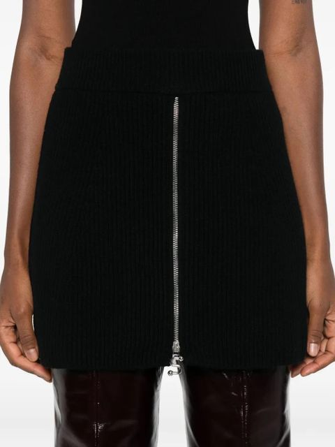Sportmax ribbed zip-front mini skirt - Black
