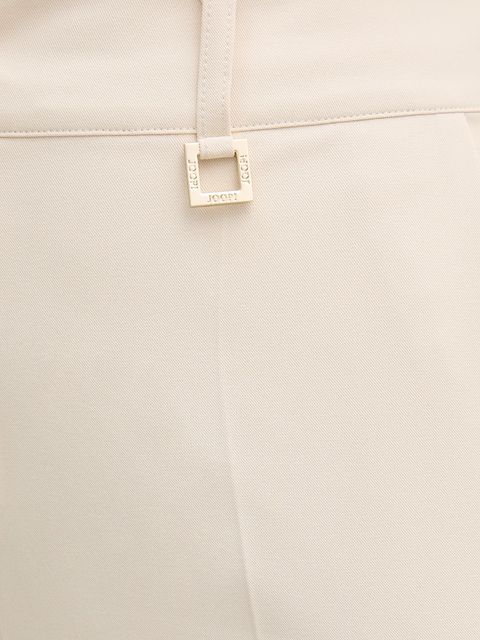 Joop! spodnie damskie kolor beżowy fason cygaretki high waist 30100482