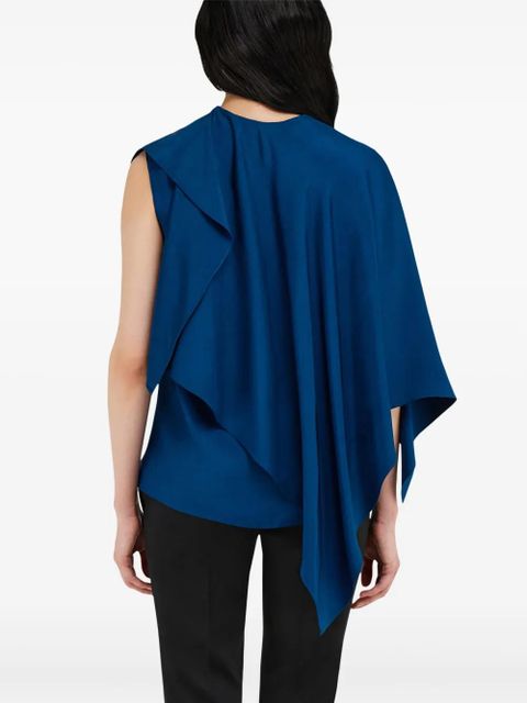 Ferragamo cape-design blouse - Blue