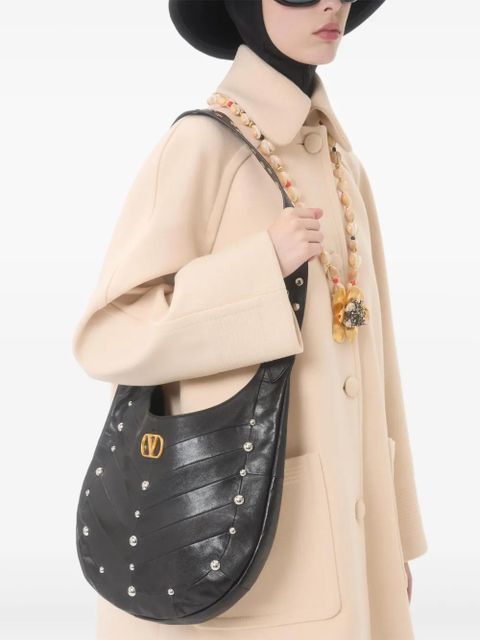 Valentino Garavani V-detail wool peacoat - Neutrals