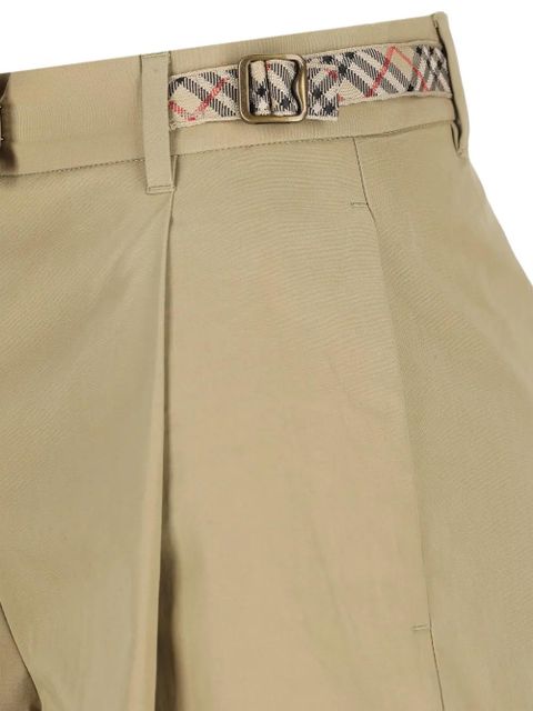 Burberry Vintage Check-trim pleated shorts - Neutrals